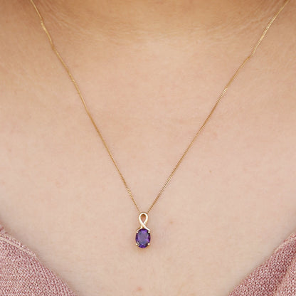 Amethyst Necklace 14K Gold