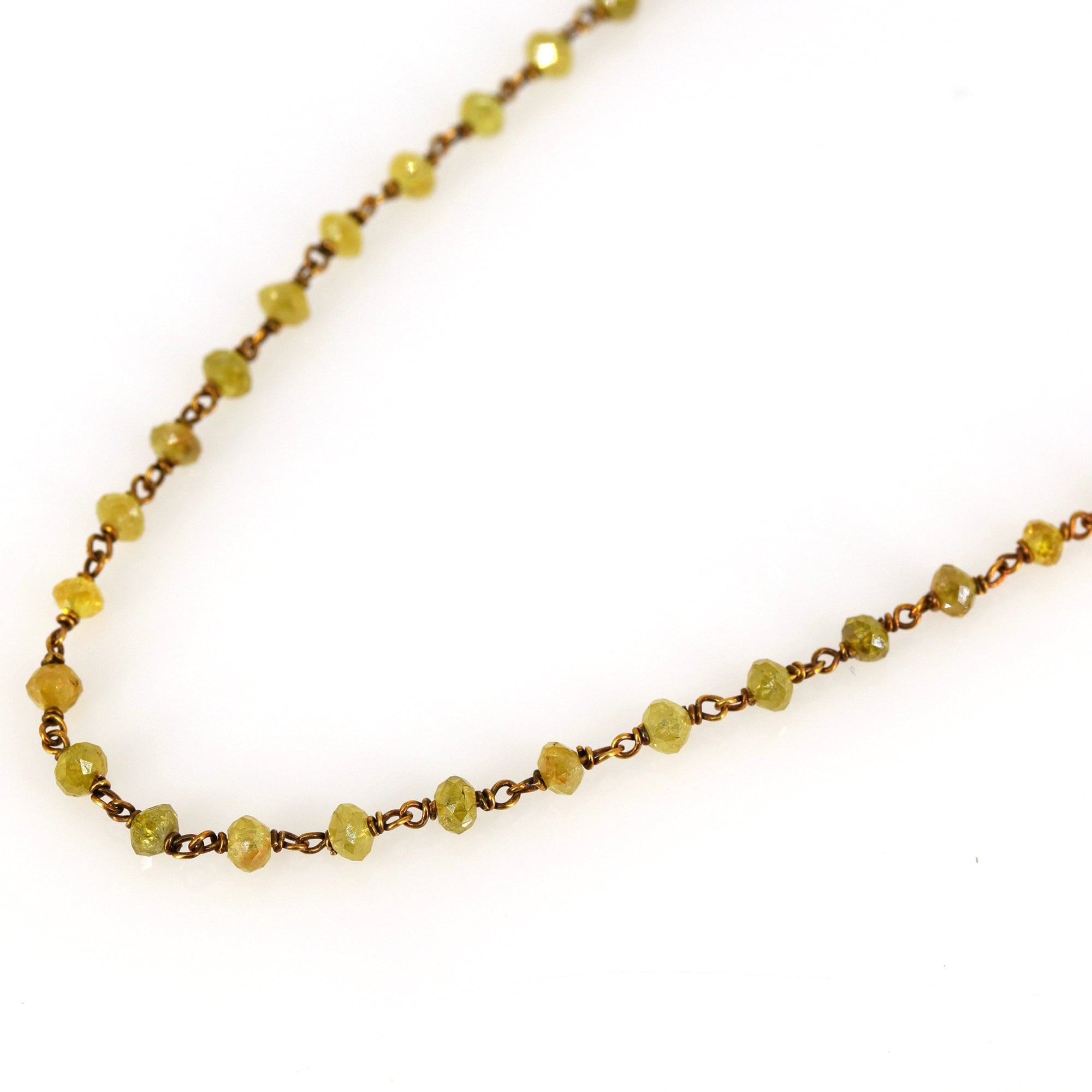 Rosary Chain Yellow / Yellow Color Beads Chain/ Bracelet 18K Gold