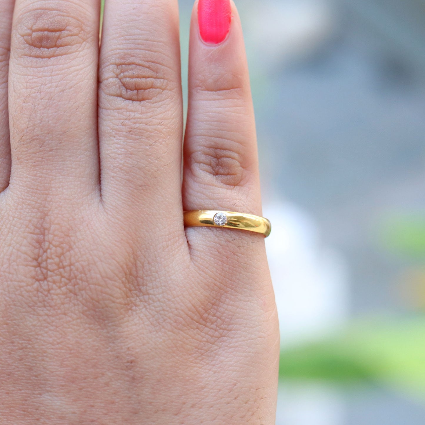Dainty Yellow Ring 18K Gold
