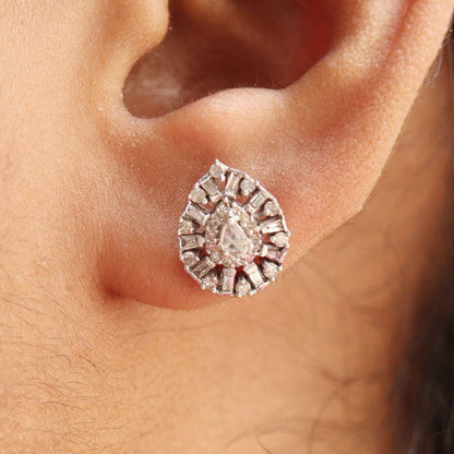 Real Tear Drop Stud Earring 14K Gold