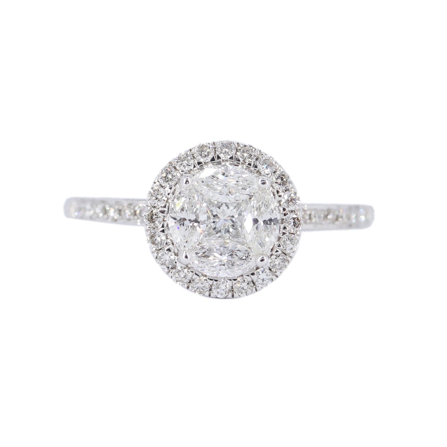 Marquise & Princess Cut Ring 18K Gold