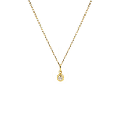 Solitaire Necklace 18K Gold