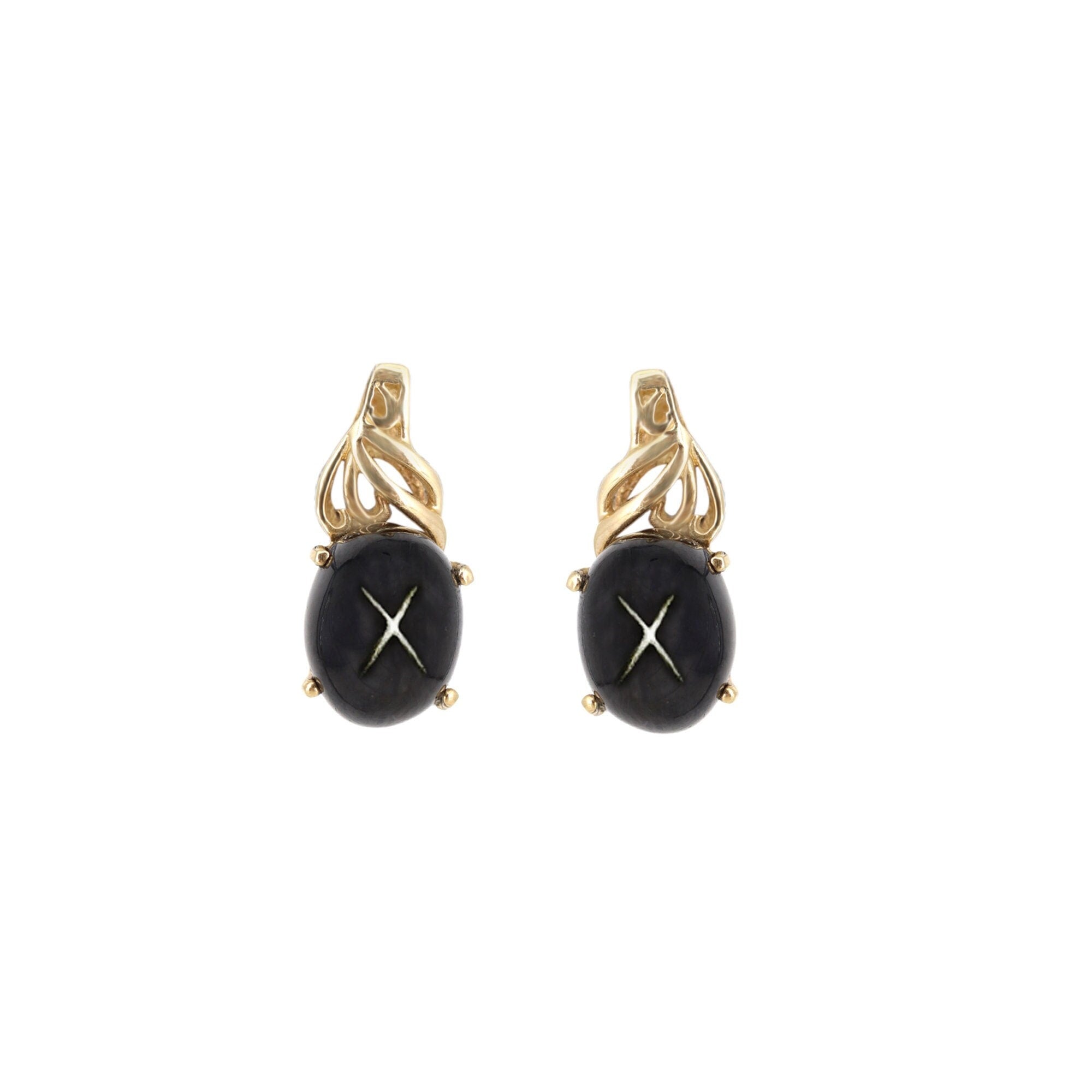Black Star Earring 14K Gold