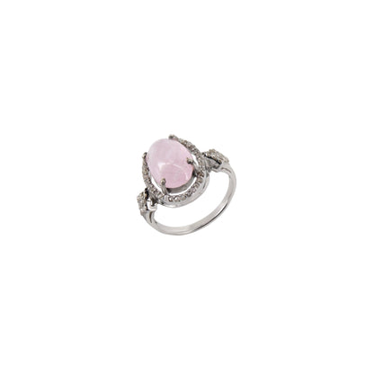 Pink Tourmaline Gemstone Pave 925 Handmade Fashion Ring Silver