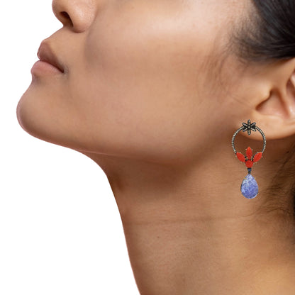 Tanzanite Carving Earring