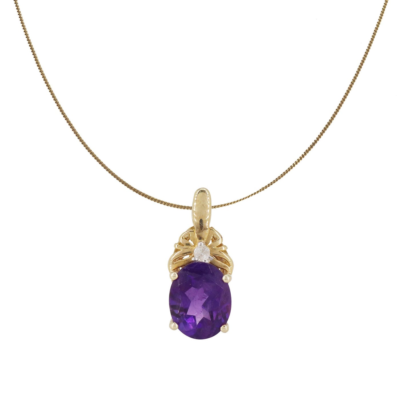 Amethyst Yellow Handmade Jewellery & Gemstone Pendant 14K Gold