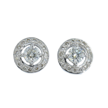 0.60 Halo Earring 18K Gold