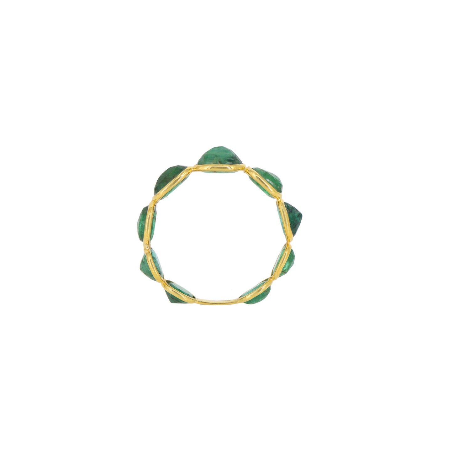 Emerald Eternity Band Ring 18K Gold