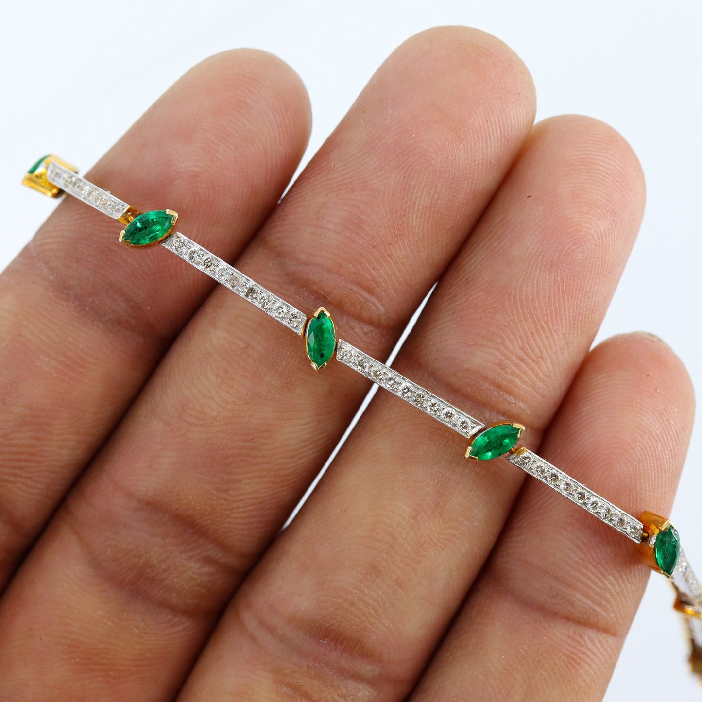 Two Tone Yellow White Bracelet 18K Gold