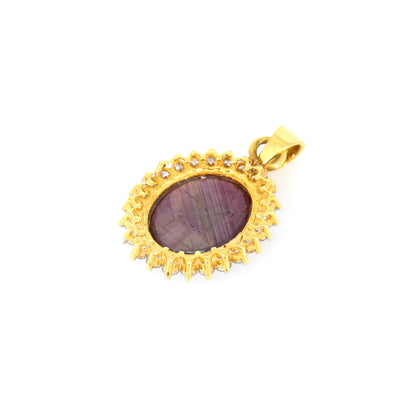 Yellow Vintage Design Ruby Pendant 14K Gold