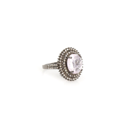Pink Tourmaline Ring Silver