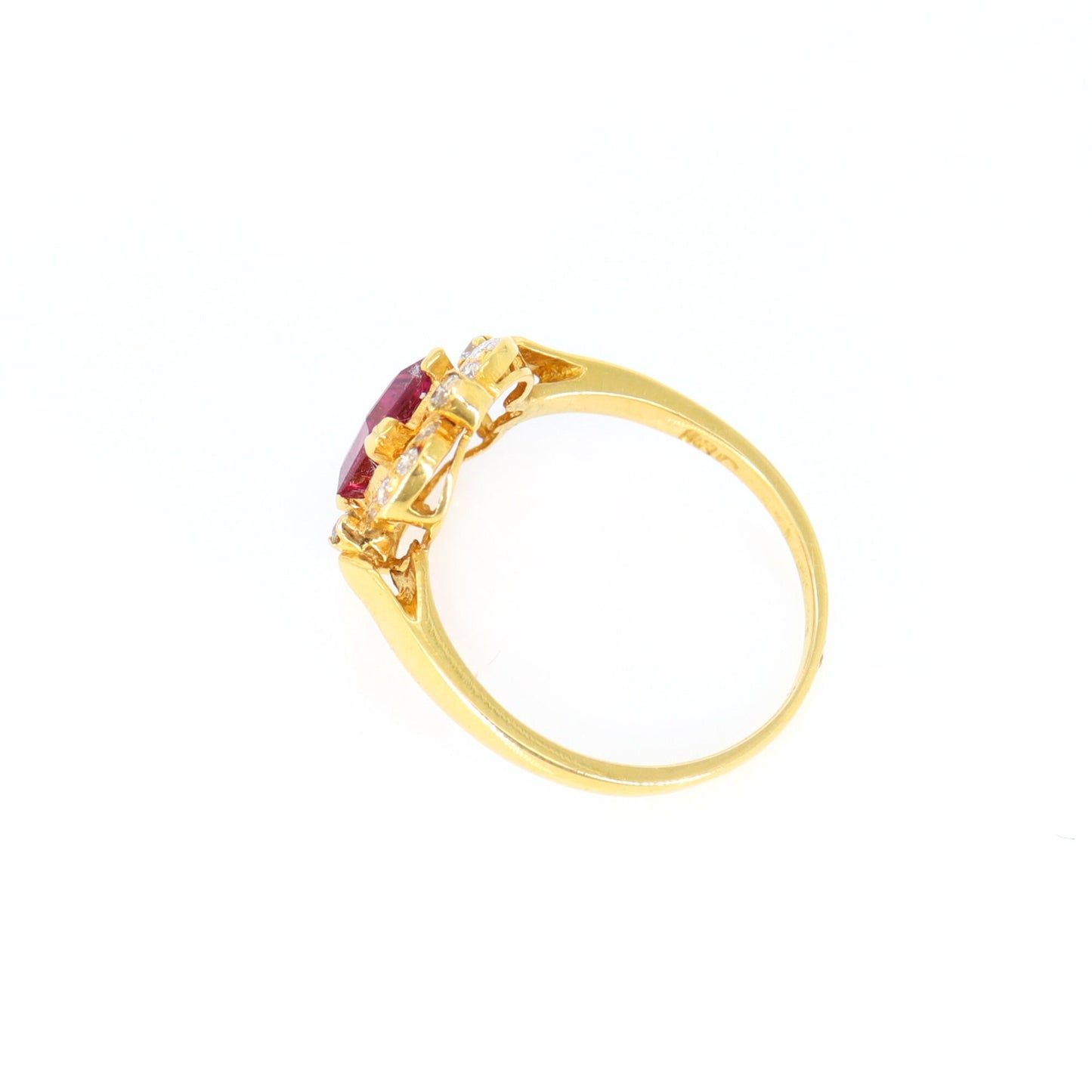 Rubellite Tourmaline & Yellow Ring 18K Gold