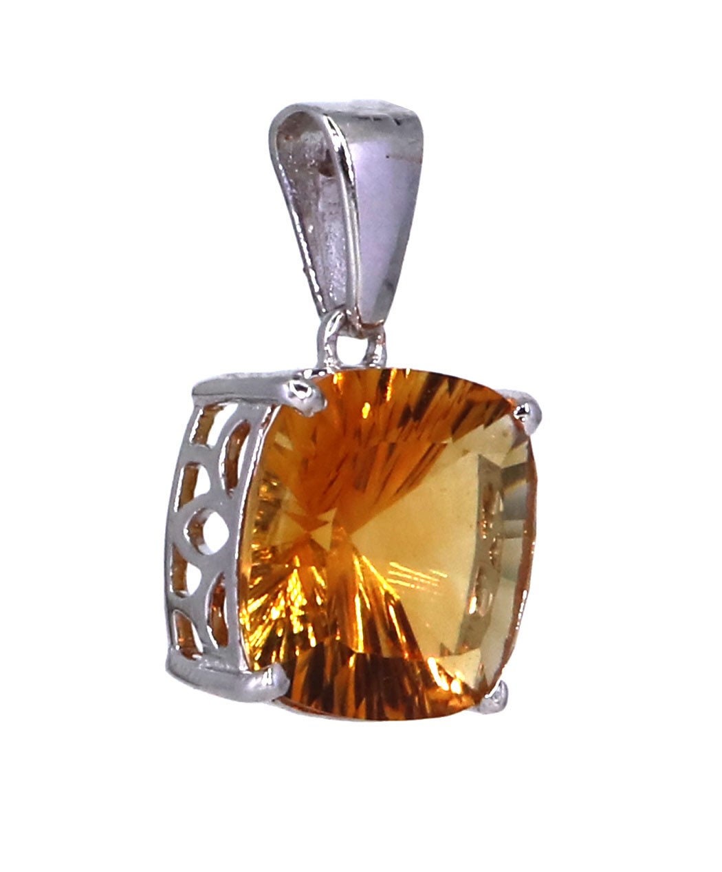 Citrine White Pendent White Pendant 18K Gold