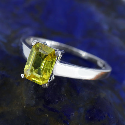 Yellow Sapphire Ring Silver