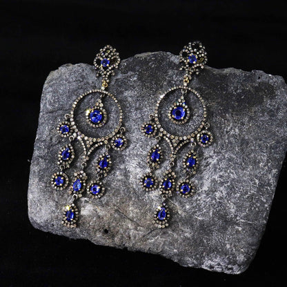 Victorian Blue Kyanite Earring Gold