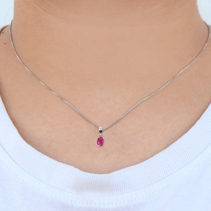Solitaire White Pendant 14K Gold