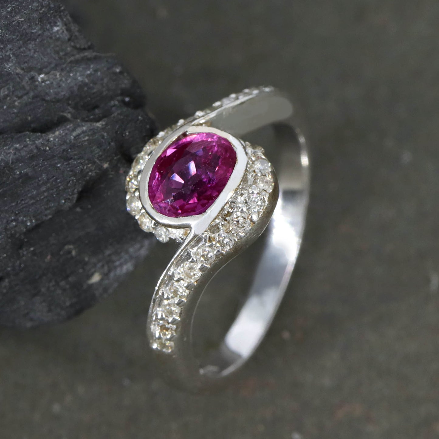 Oval Cut Ruby Ring Silver