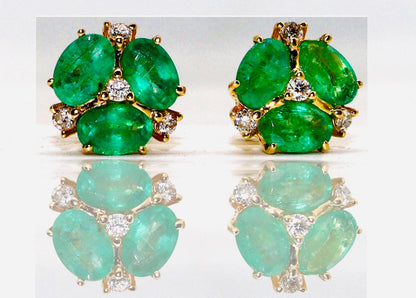 2.52 Emerald Delicate Dainty Studs Earring 14K Gold