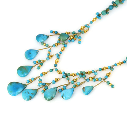 Arizona Turquoise Sleeping Beauty Necklace 18K Gold
