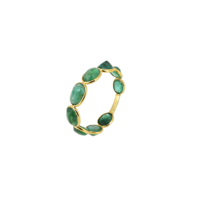 Emerald Eternity Band Ring 18K Gold