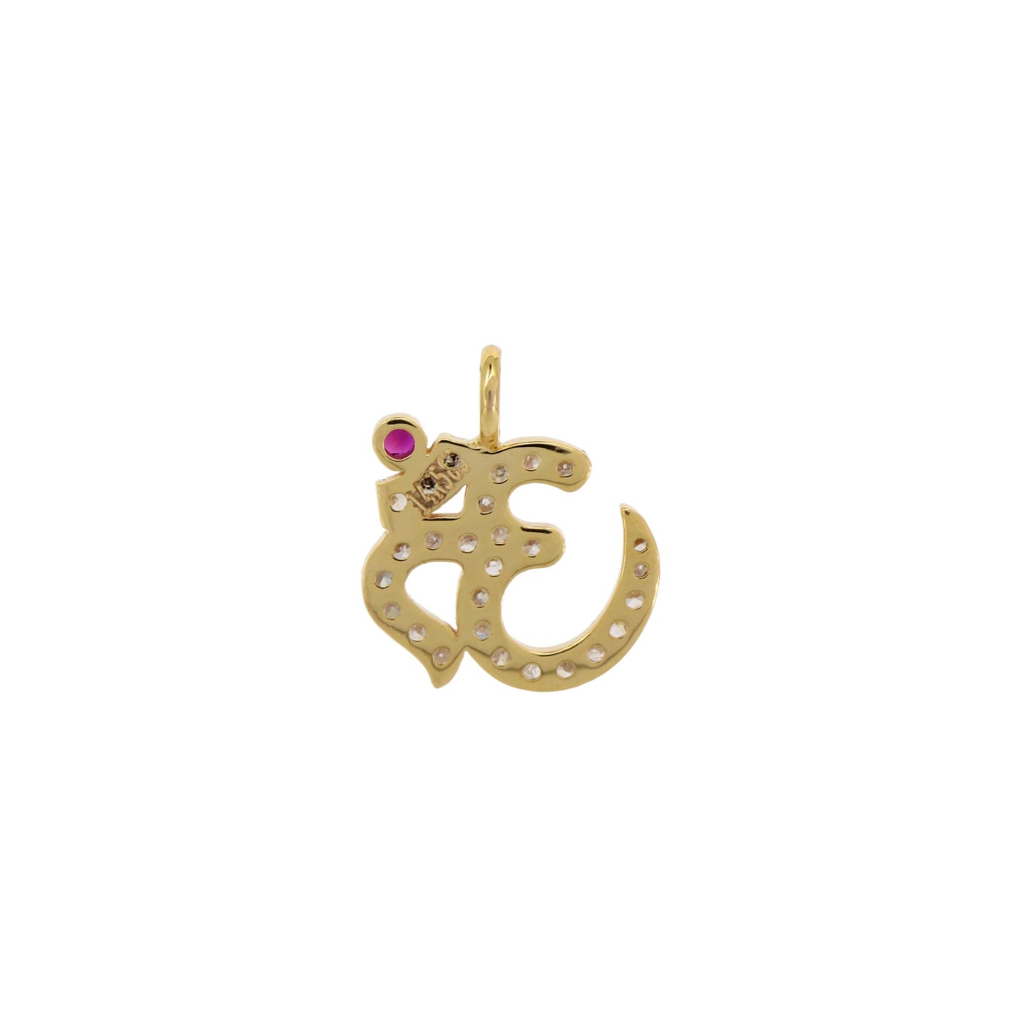 Om Yoga Charm Pendant 14K Gold