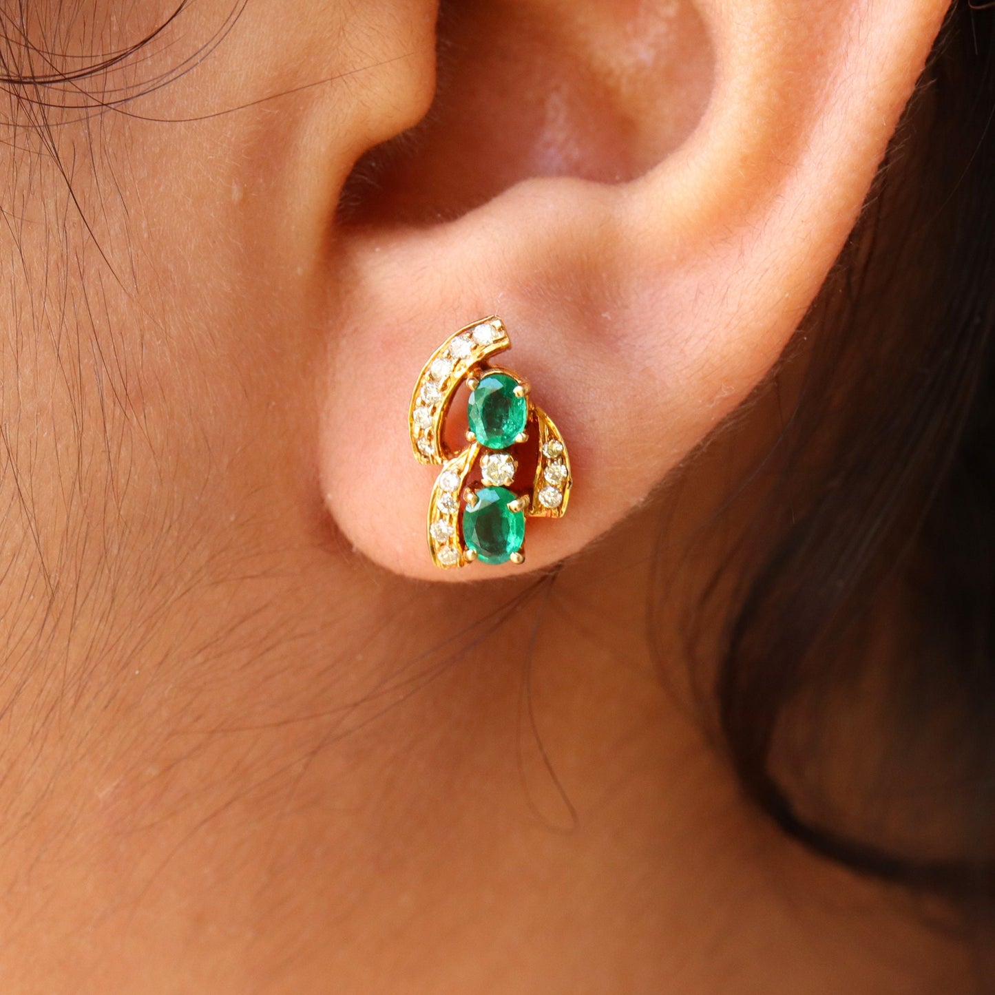 Unique Design Yellow Earring 18K Gold