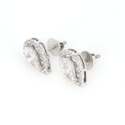 1.04 Marquise Pear & Princess Cut Illusion Setting White Handmade Earring 18K Gold