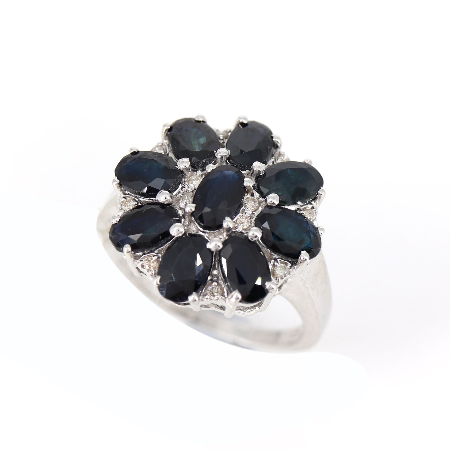 Sapphire Cocktail Ring Silver