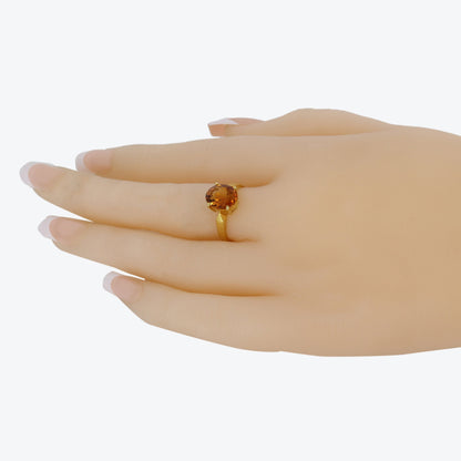 Yellow Citrine Ring 18K Gold