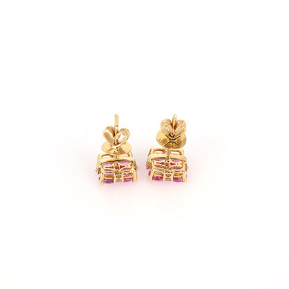 Pink Sapphire Earring 14K Gold