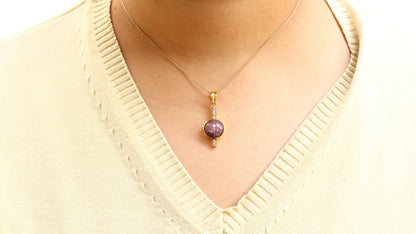 Star Ruby Pendent Necklace 18K Gold
