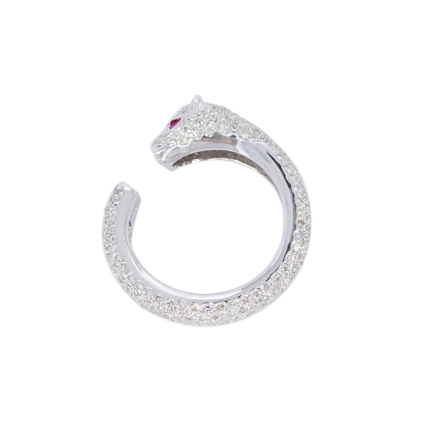 White Jaguar Ring 18K Gold