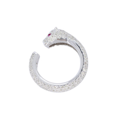 White Jaguar Ring 18K Gold