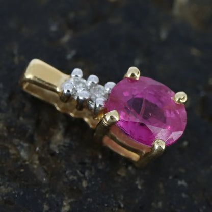 Genuine Ruby Necklace 14K Gold