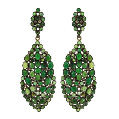 Victorian Stylish Chrome Diopside Gemstone Earring