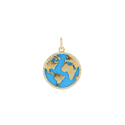 Earth Charm Pendant 14K Gold