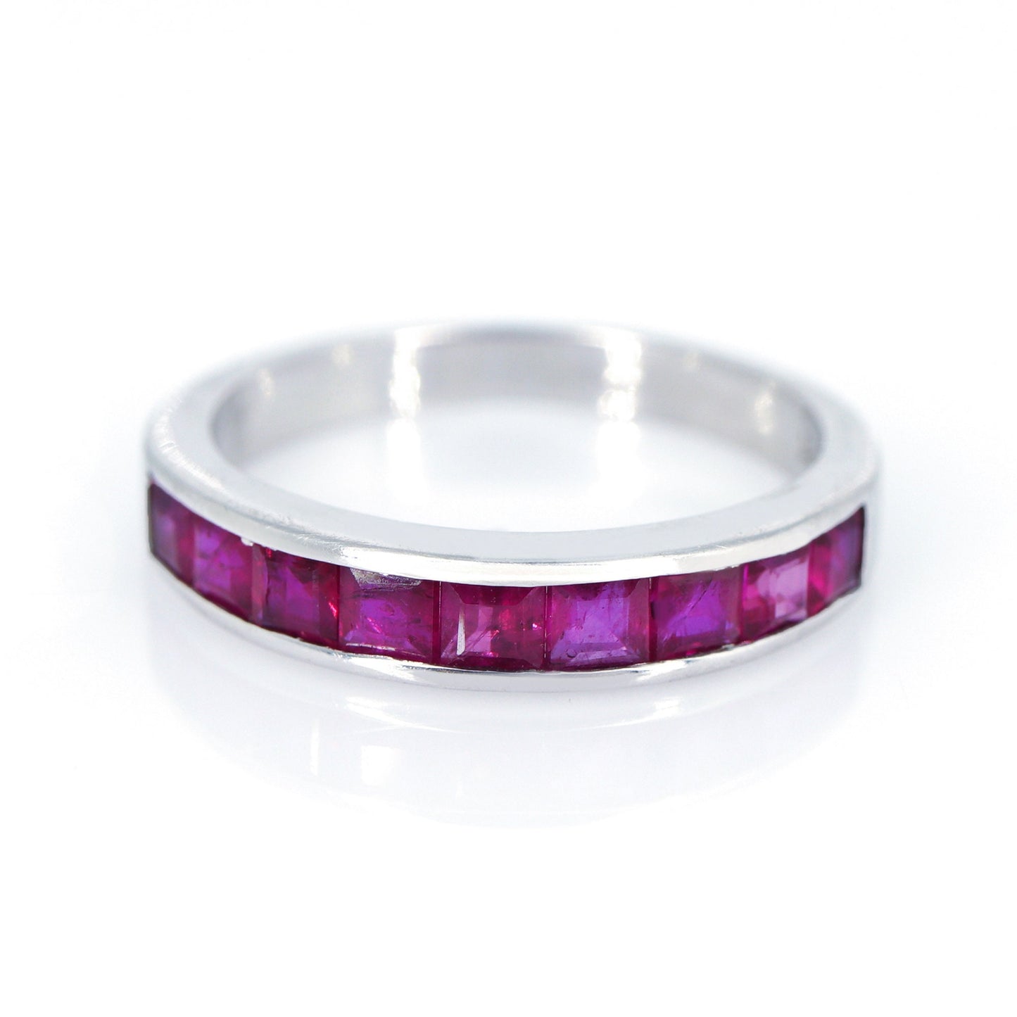 Half Eternity Wedding Band Anniversary Ring Silver