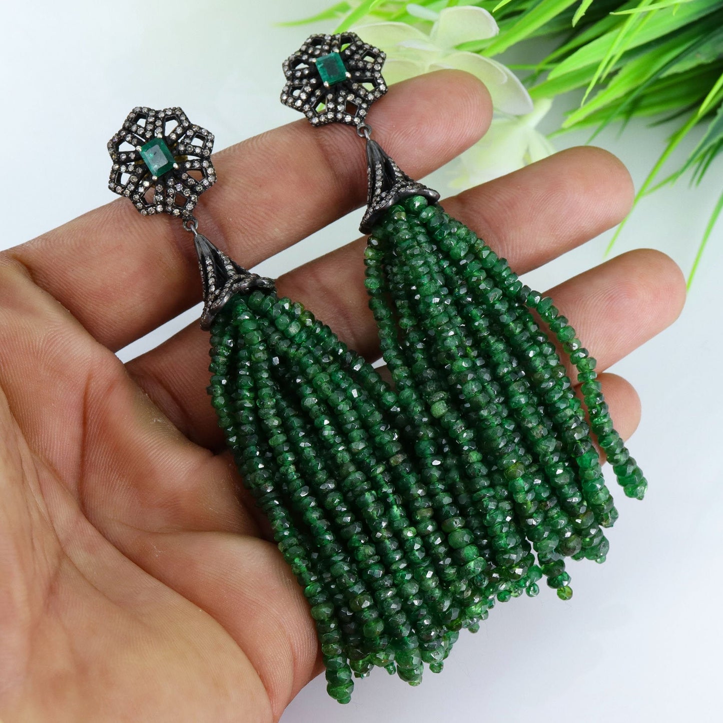 Emerald Tsavorite Earring