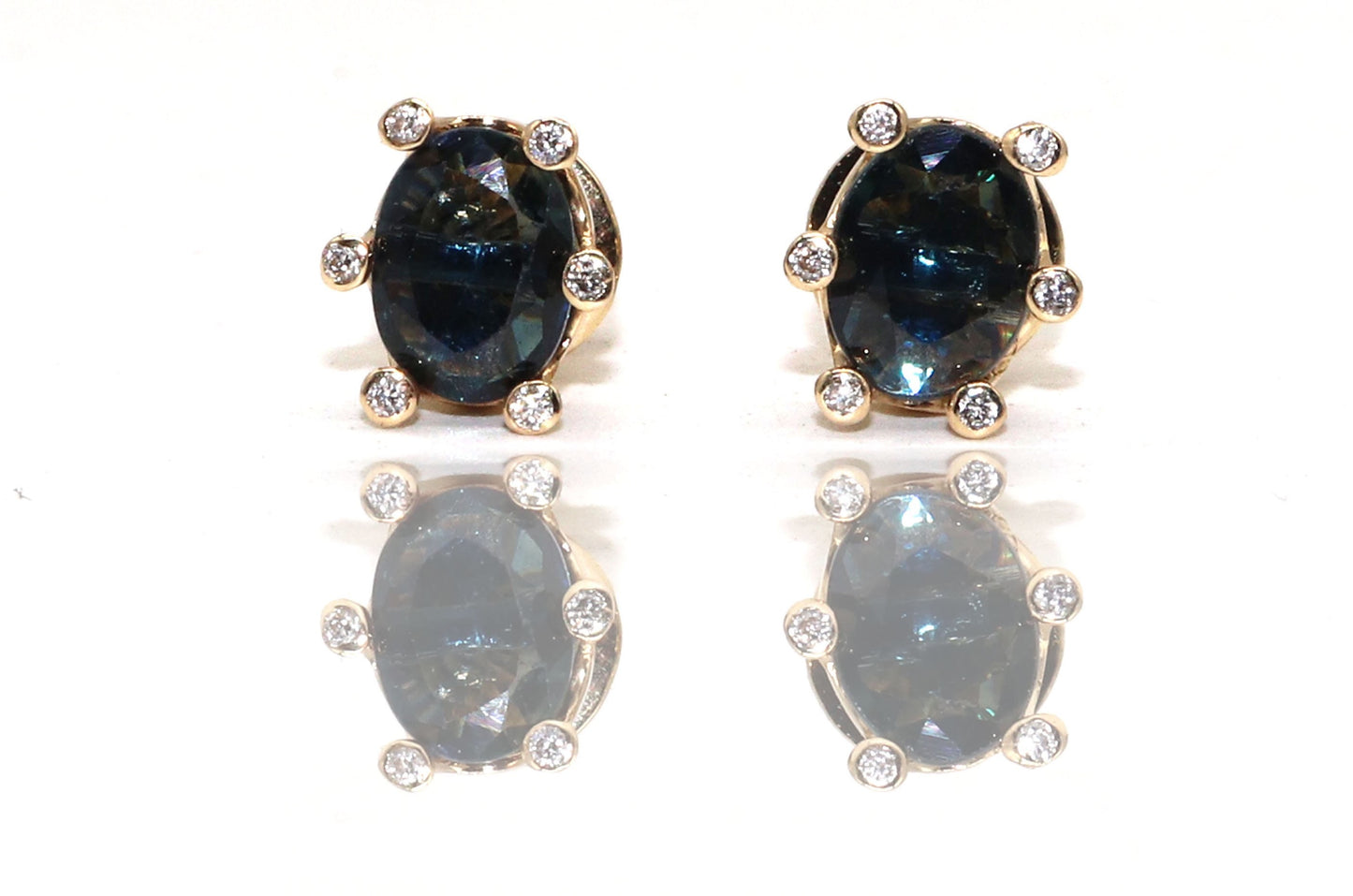 Earth Mined Blue Sapphire Earring 14K Gold