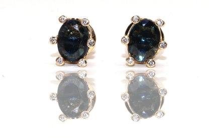 Earth Mined Blue Sapphire Earring 14K Gold