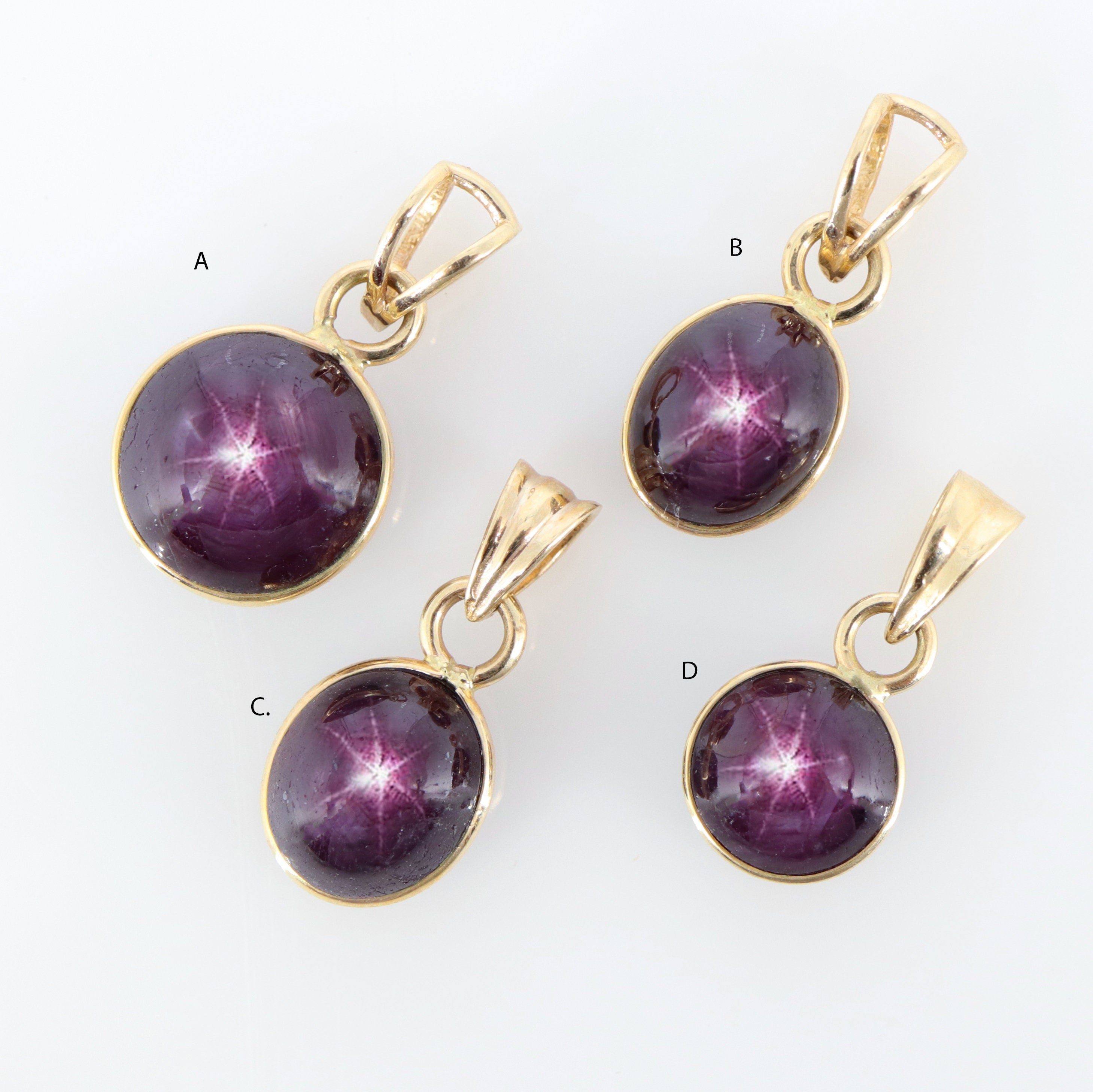 Star Ruby Necklace 14K Gold