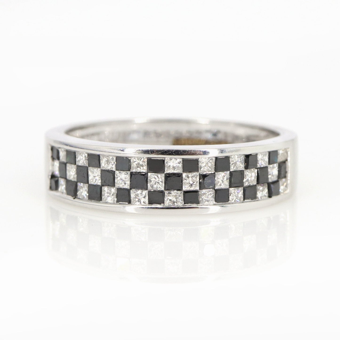 Half Eternity Band White Ring 18K Gold