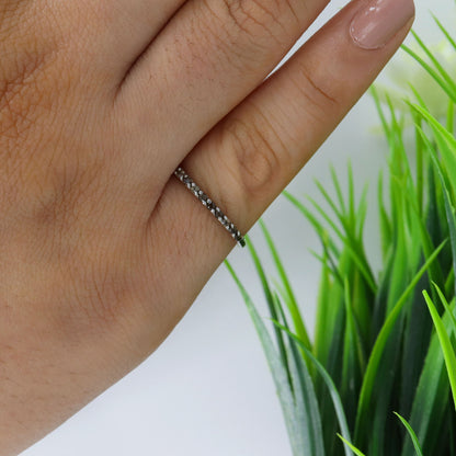 Minimalist Amethyst Smokey Quartz Citrine Gemstone Ring Silver
