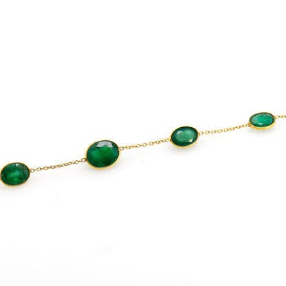 Green Emerald Bracelet 14K Gold