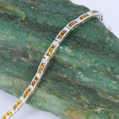 Citrine Tennis Bracelet Silver