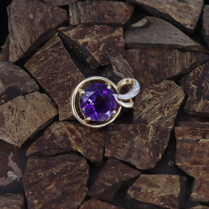Amethyst Pendant 14K Gold