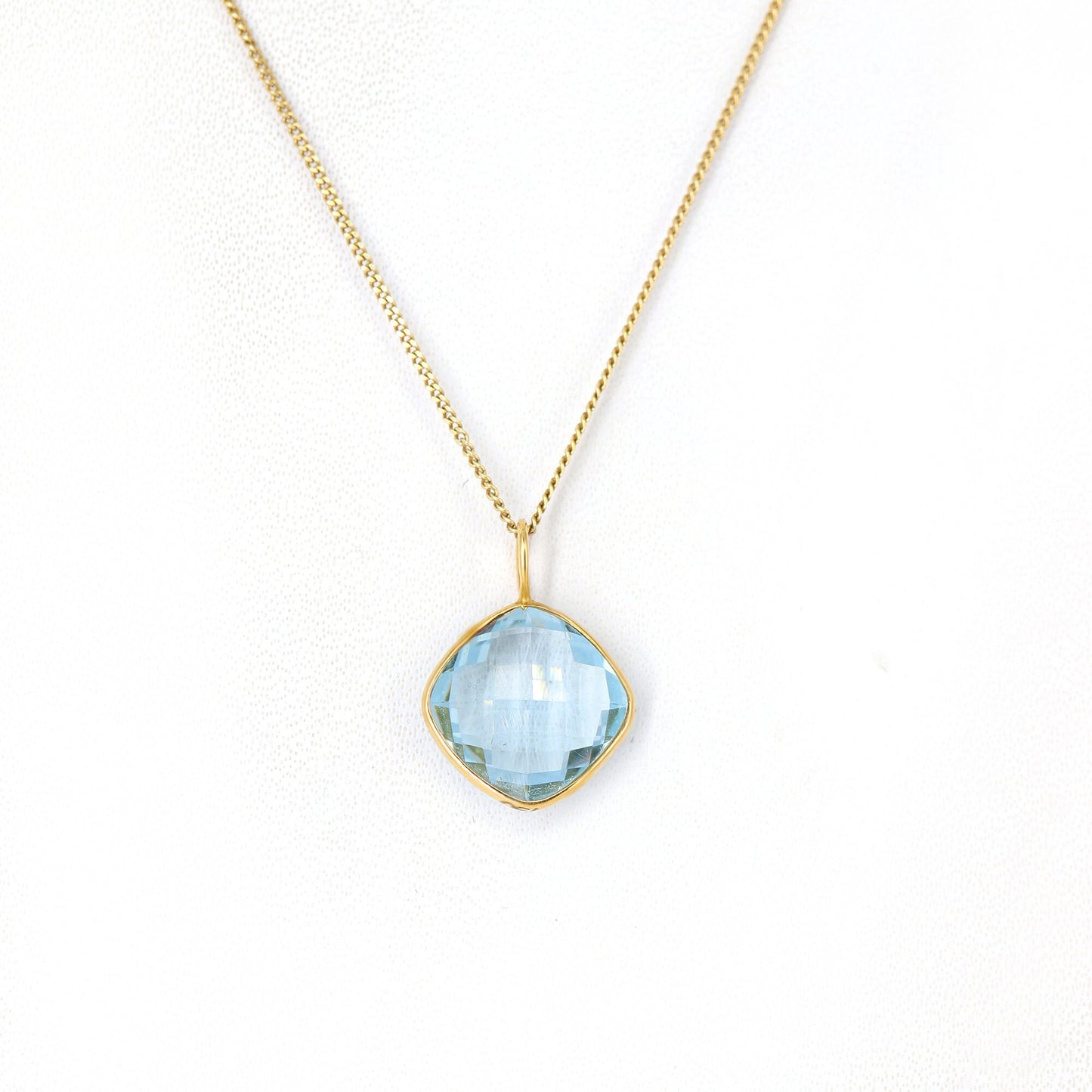 Sky Blue Topaz Pendant 14K Gold