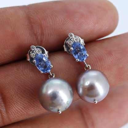 White Earring 14K Gold