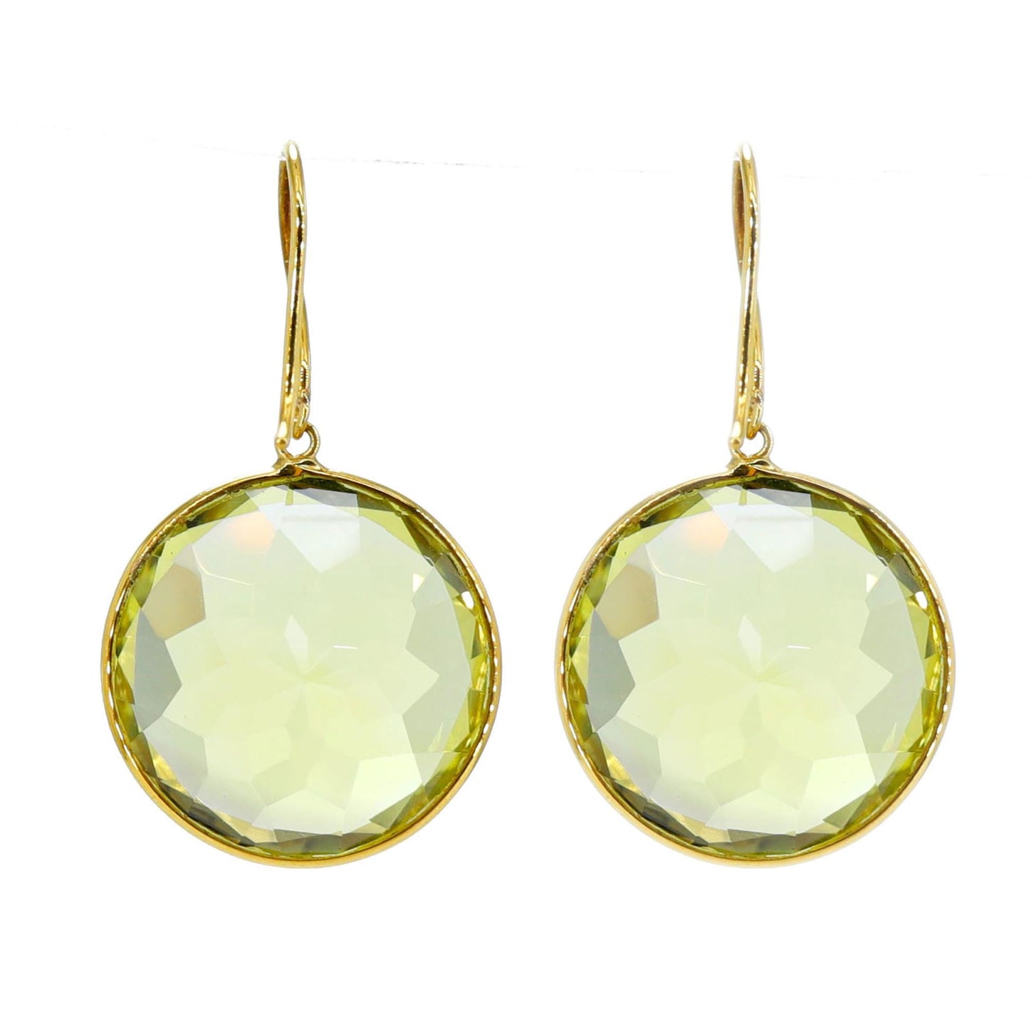 Yellow Handmade Lemon Topaz Hanging Earring 18K Gold