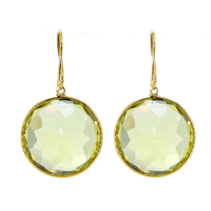 Yellow Handmade Lemon Topaz Hanging Earring 18K Gold
